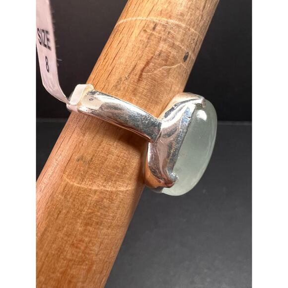 NEW Chatoyant aquamarine sterling silver ring size 8 - Picture 8 of 15